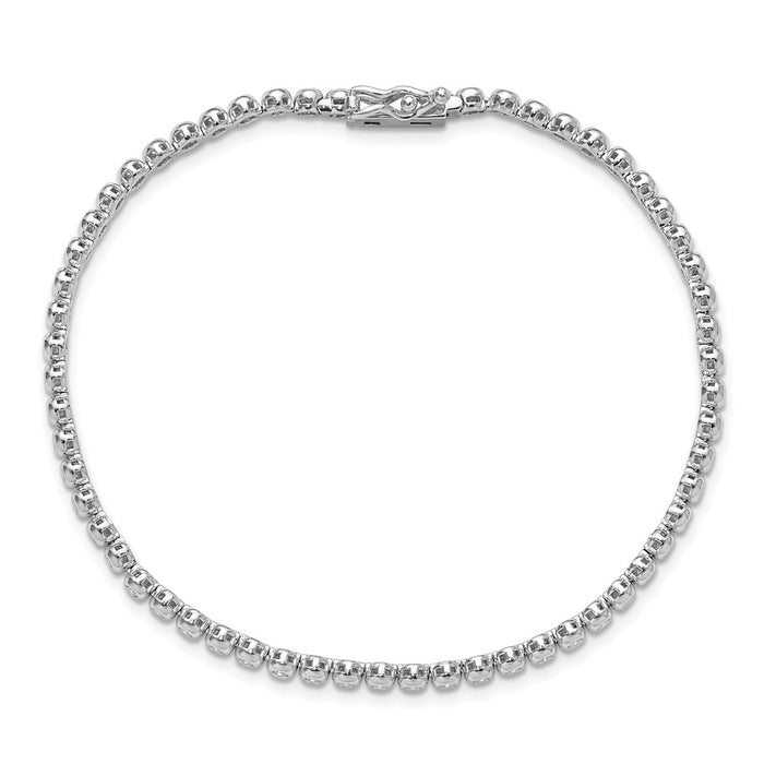 Buy Stylish Rhodium-Plated 1.7mm CZ Bracelet - 8 Inch, 61 Stones-4