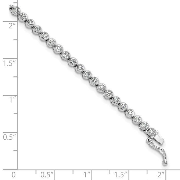 Buy Stylish Rhodium-Plated 1.7mm CZ Bracelet - 8 Inch, 61 Stones-5