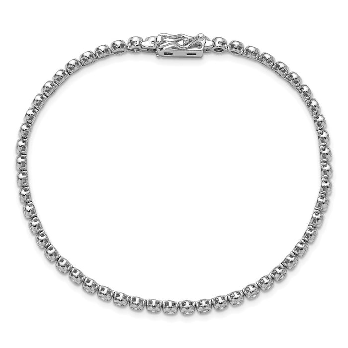 Buy Stylish 8-Inch Rhodium-Plated Sterling Silver Bracelet with 55 CZ Stones-4