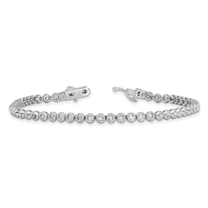 Buy Stylish 8-Inch Rhodium-Plated Sterling Silver Bracelet with 55 CZ Stones-5