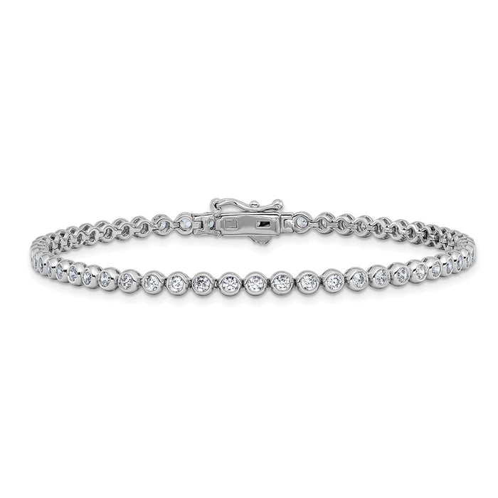 Shop Stylish Rhodium-Plated 2.5mm CZ Bracelet - 8 Inch, 55 Stones, Affordable Luxury-3
