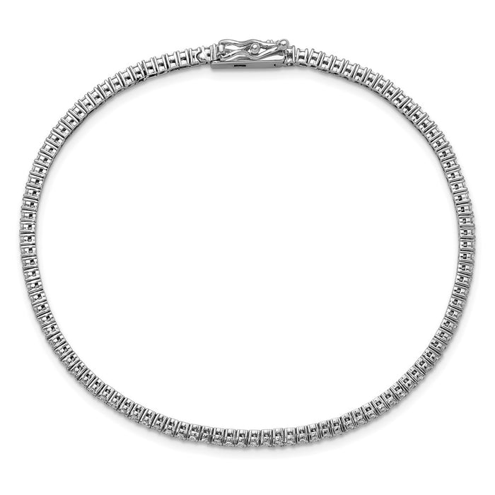 Shop Stylish Rhodium-Plated Sterling Silver Bracelet - 1.5mm, 7 Inch, 95 CZs-4