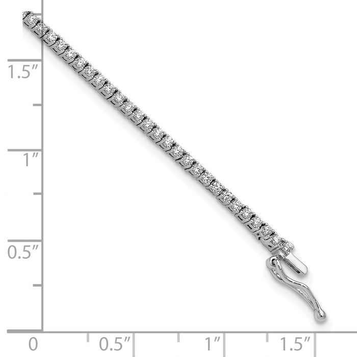 Shop Stylish Sterling Silver Bracelet - 1.5mm Rhodium-Plated, 109 CZ Stones-6