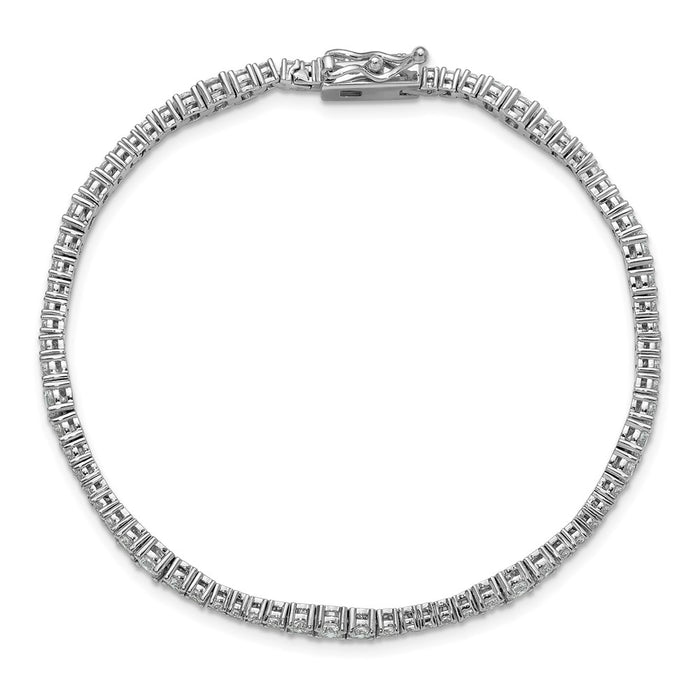 Buy Stylish Rhodium-Plated Sterling Silver Bracelet with 79 CZ Stones, 7"-4
