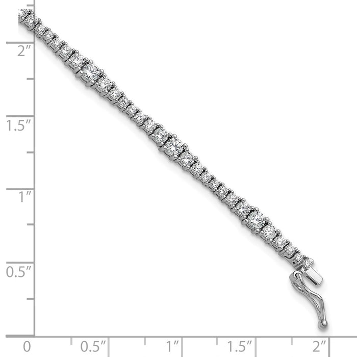 Buy Stylish Rhodium-Plated Sterling Silver Bracelet with 79 CZ Stones, 7"-6