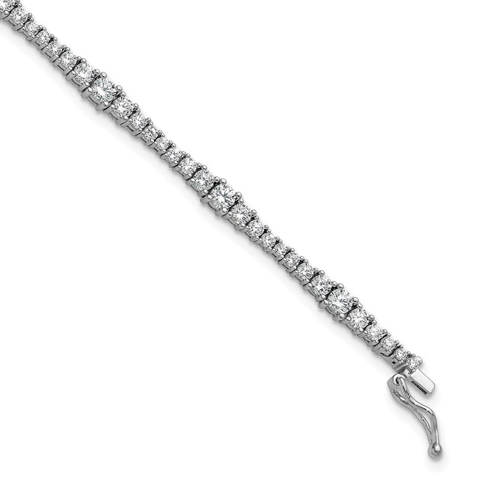 Buy Stylish Rhodium-Plated Sterling Silver Bracelet with 79 CZ Stones, 7"-1