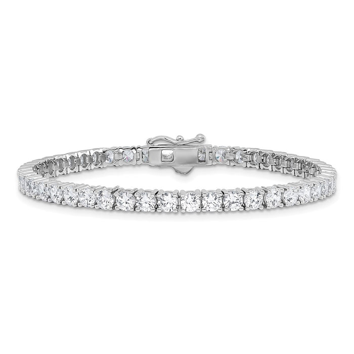 Buy Stylish 7-Inch Rhodium-Plated Sterling Silver Bracelet with 48 CZ Stones-3