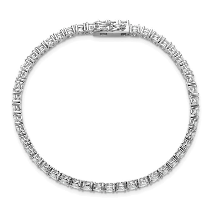 Buy Stylish 7-Inch Rhodium-Plated Sterling Silver Bracelet with 48 CZ Stones-4
