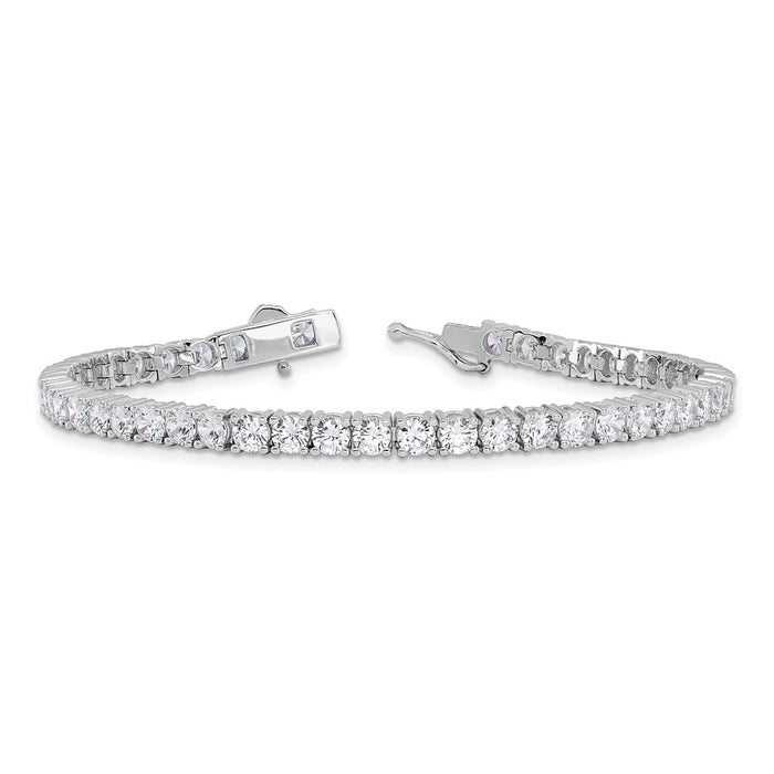 Buy Stylish 7-Inch Rhodium-Plated Sterling Silver Bracelet with 48 CZ Stones-5