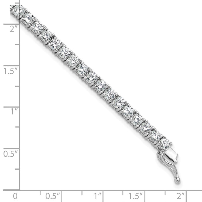 Buy Stylish 7-Inch Rhodium-Plated Sterling Silver Bracelet with 48 CZ Stones-6