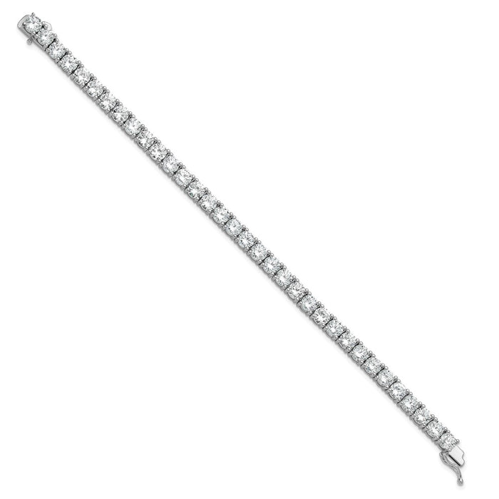 High-Quality Sterling Shimmer Rhodium-Plated 5mm CZ Bracelet - Affordable 7 Inch Design-2