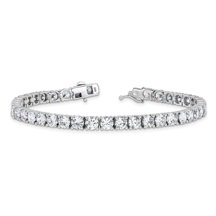 High-Quality Sterling Shimmer Rhodium-Plated 5mm CZ Bracelet - Affordable 7 Inch Design-5