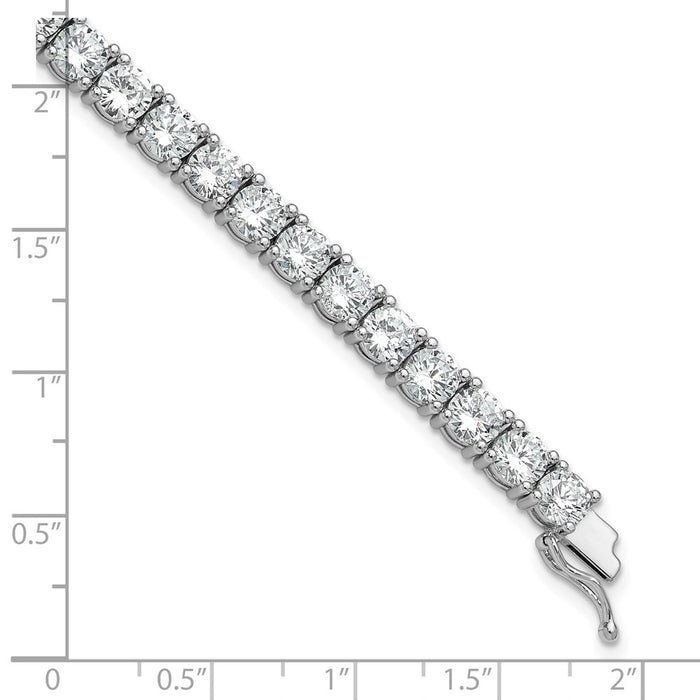 High-Quality Sterling Shimmer Rhodium-Plated 5mm CZ Bracelet - Affordable 7 Inch Design-6