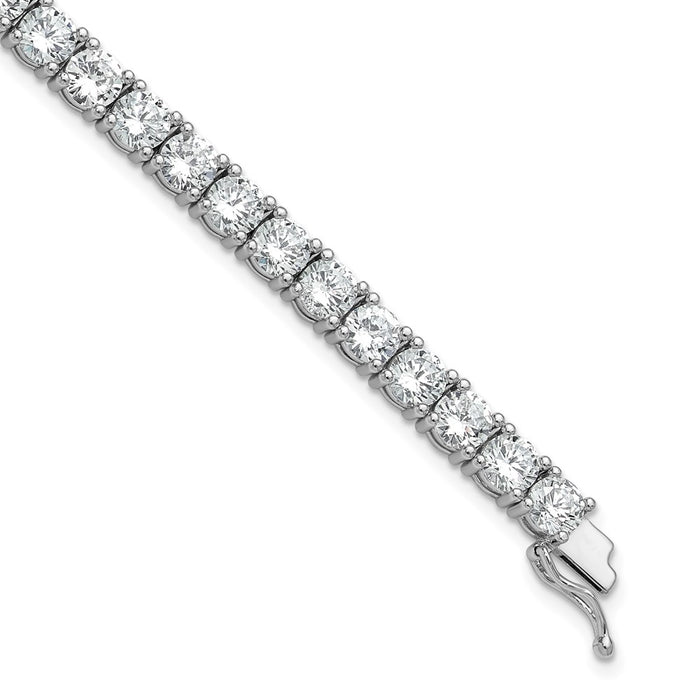 High-Quality Sterling Shimmer Rhodium-Plated 5mm CZ Bracelet - Affordable 7 Inch Design-1