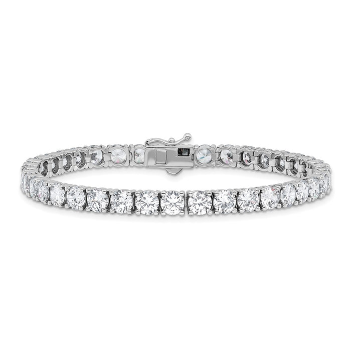 Buy Stylish 8-Inch Rhodium-Plated Sterling Silver Bracelet with CZ Stones-3