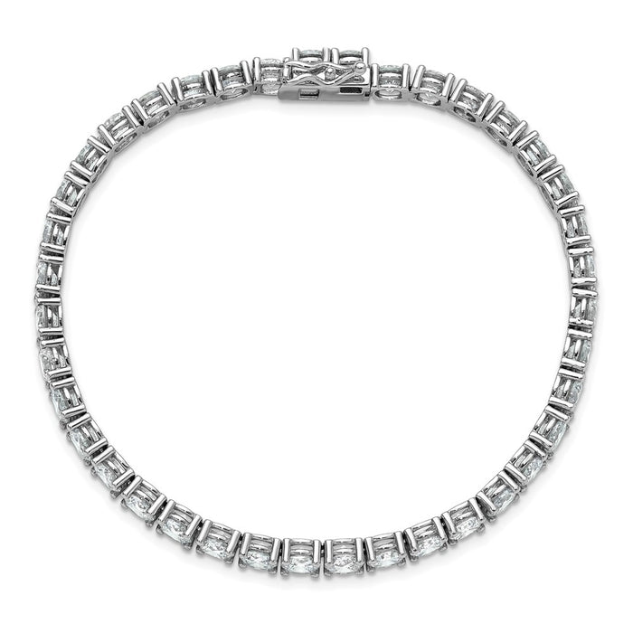 Buy Stylish 8-Inch Rhodium-Plated Sterling Silver Bracelet with CZ Stones-4