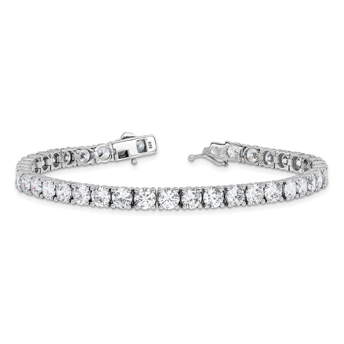 Buy Stylish 8-Inch Rhodium-Plated Sterling Silver Bracelet with CZ Stones-5
