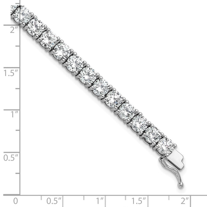 Buy Stylish 8-Inch Rhodium-Plated Sterling Silver Bracelet with CZ Stones-6