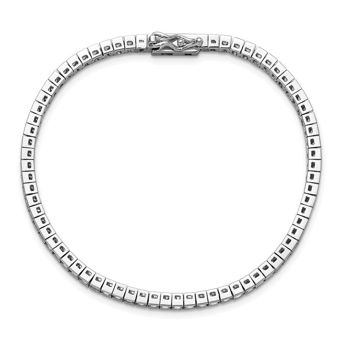 Buy Stylish Rhodium-Plated Sterling Silver CZ Bracelet - 7 Inch, 74 Stones-4