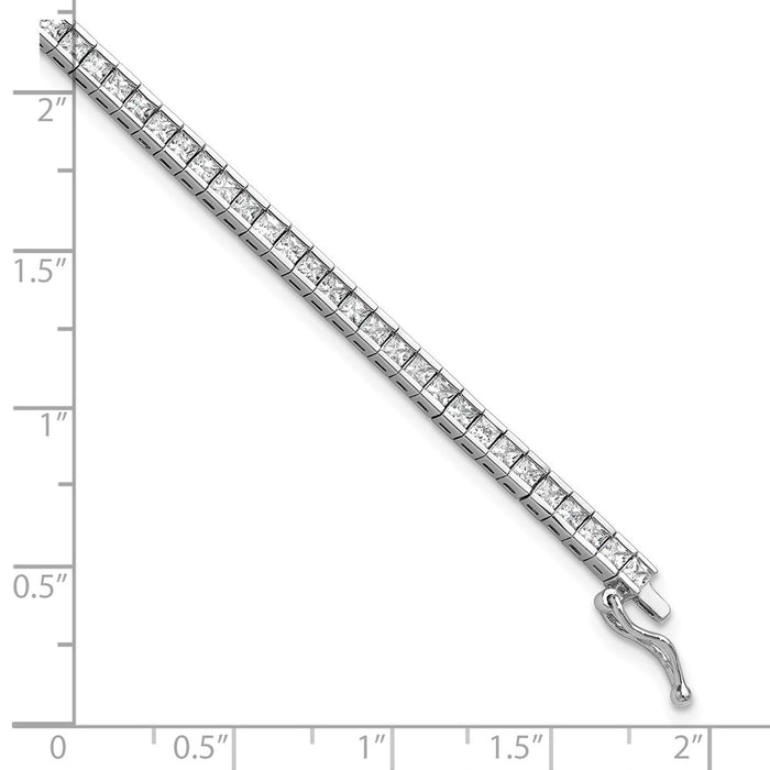 Buy Stylish Rhodium-Plated Sterling Silver CZ Bracelet - 7 Inch, 74 Stones-6