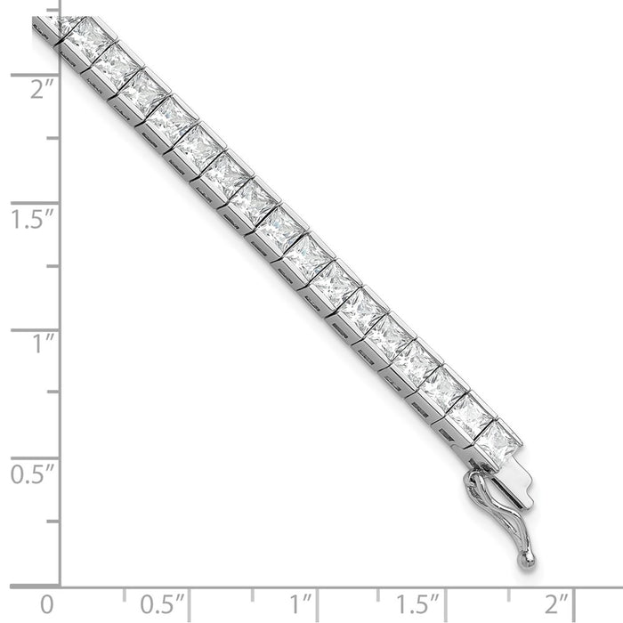 Shop Stylish Rhodium-Plated Sterling Silver Square CZ Bracelet - 8 Inches-6