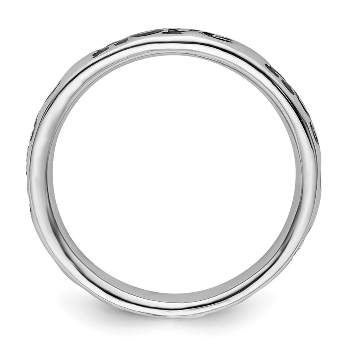 Shop Stylish Polished Enameled Hope Ring in Sterling Silver - Stackable Expressions-2
