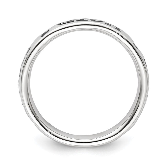 High-Quality Polished Enameled Faith Ring in Sterling Silver - Stylish Stackable-2