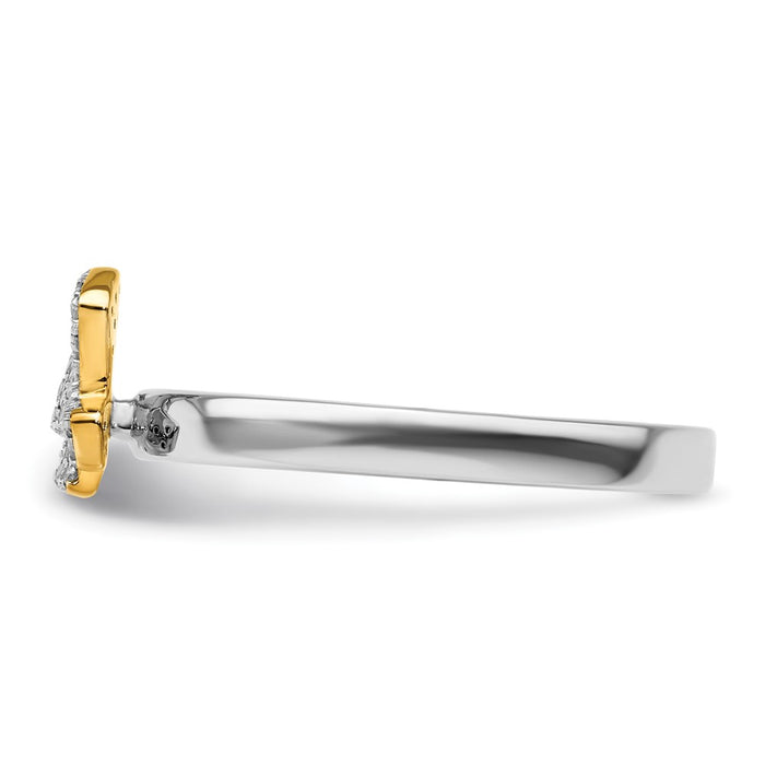 Buy Stylish Gold-Plated Butterfly Diamond Ring - 14K, Stackable, Affordable-3