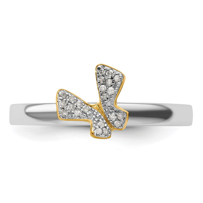 Exclusive Gold-Plated Butterfly Diamond Ring - Stylish Stackable Design in Silver-4