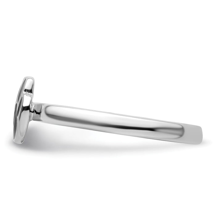 Shop Stylish Sterling Silver Stackable Pawprint Ring with Black Enamel Accent-3