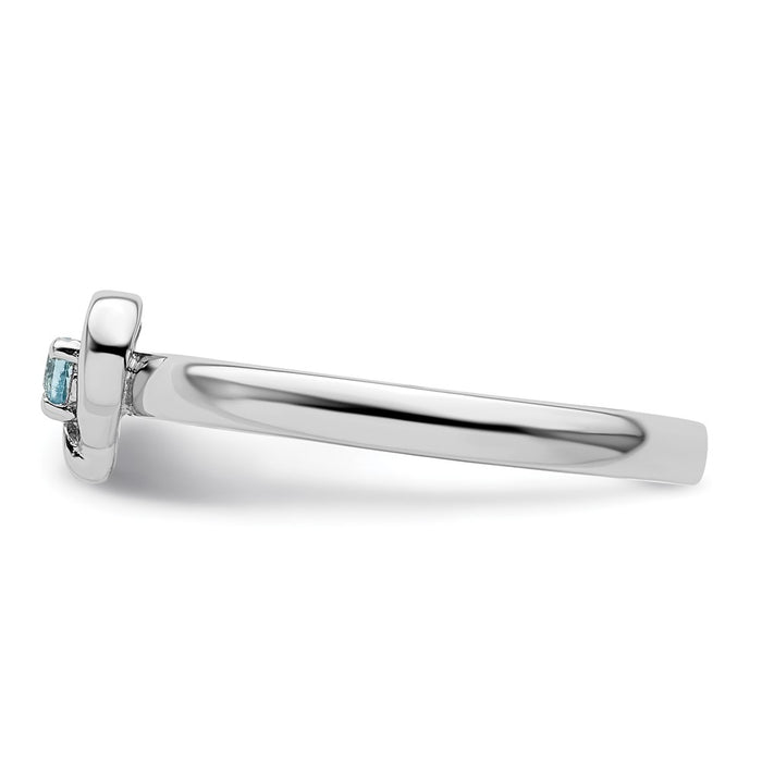 Buy Exclusive Sterling Silver Stackable Heart Ring with Blue Topaz | Stylish Design-3