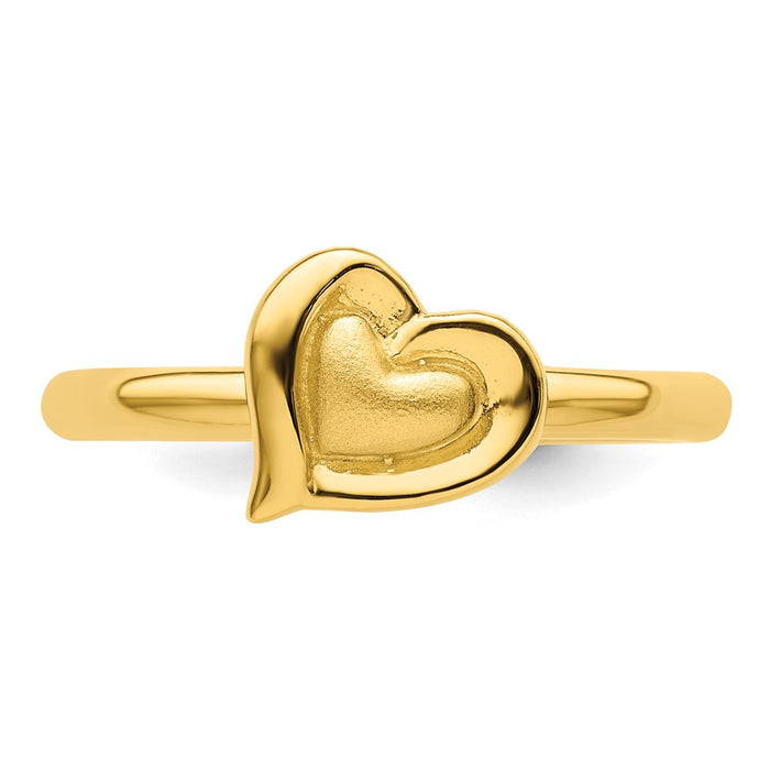 Shop Stylish Gold-Plated Heart Ring in Sterling Silver - Exclusive Stackable Expressions-4