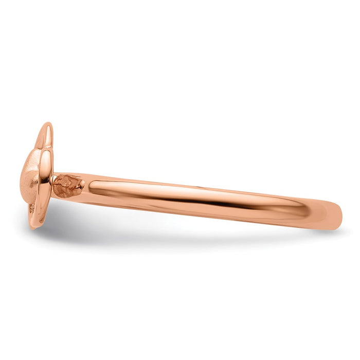 Shop Stylish Pink-Plated Heart Ring in Sterling Silver - 14K Gold Finish-3