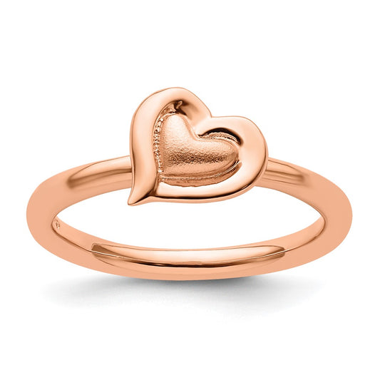 Shop Stylish Pink-Plated Heart Ring in Sterling Silver - 14K Gold Finish