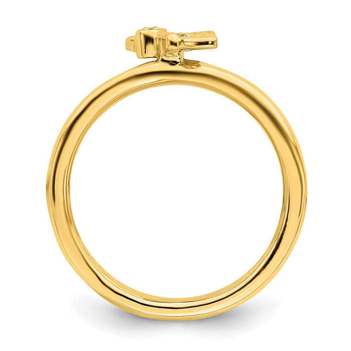 Buy Stylish Gold-Plated Butterfly Ring with Diamond Accent - 14K Look!-2