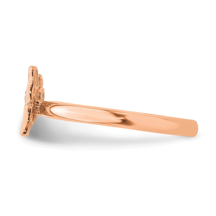 High-Quality Rose Gold-Plated Butterfly Ring - Stylish Diamond, 14K Gold-3