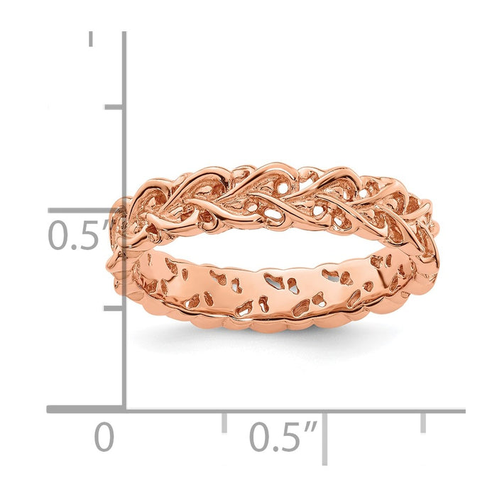 High-Quality Pink-Plated Sterling Silver Stackable Ring - Stylish Value!-4