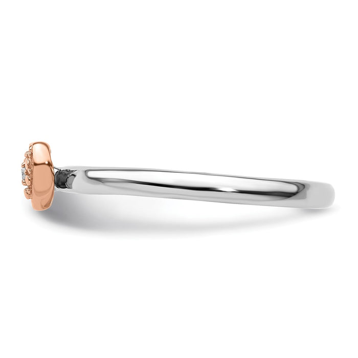 Shop Stylish Stackable Expressions Diamond Heart Ring - Sterling Silver, Rose Gold Plated-3