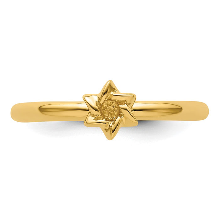 Shop Stylish Yellow-Plated Sterling Silver Stackable Star of David Ring-4