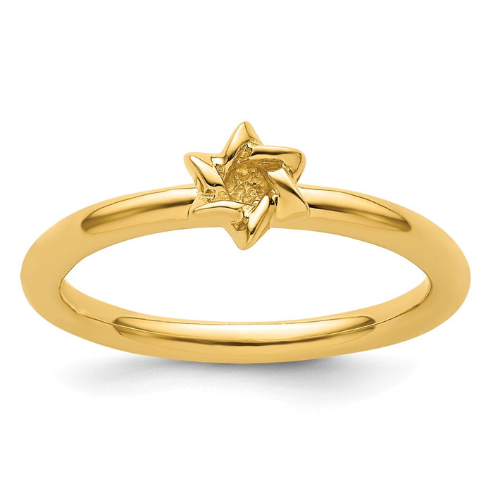 Shop Stylish Yellow-Plated Sterling Silver Stackable Star of David Ring - Affordable Design-1