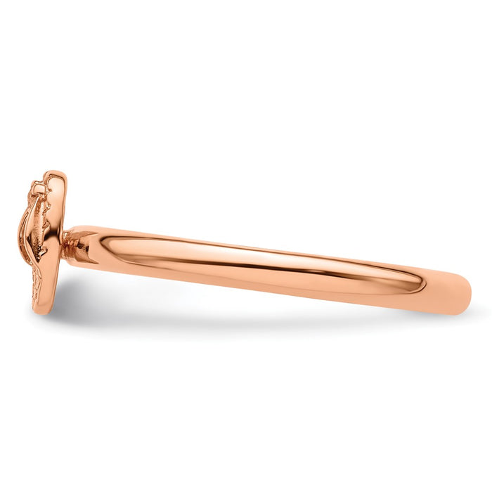 Shop Stylish Sterling Silver Stackable Flip-Flop Ring with Pink Plating-3