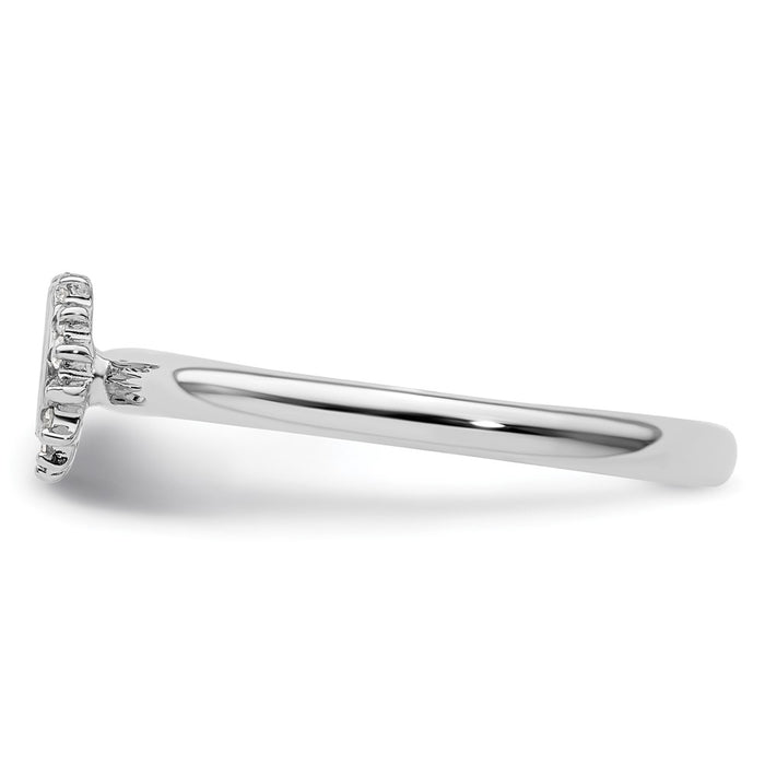 Shop Stylish Rhodium-Plated Sterling Silver Stackable Horseshoe Ring - 14K Luxury-3