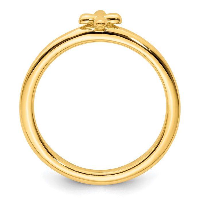 Buy Stylish Gold-Plated Cross Ring in Sterling Silver - Stackable Expressions-2