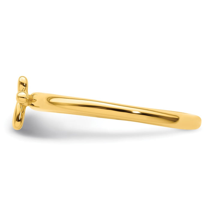 Exclusive Gold-Plated Cross Ring - Stylish Sterling Silver Stackable Design-3