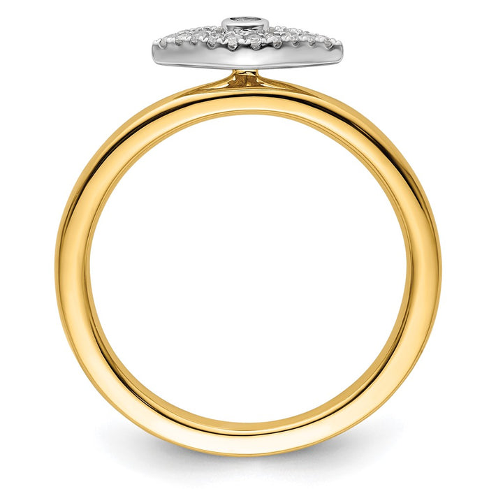 Exclusive Sterling Silver Stackable Evil Eye Ring with Diamond Accents-2