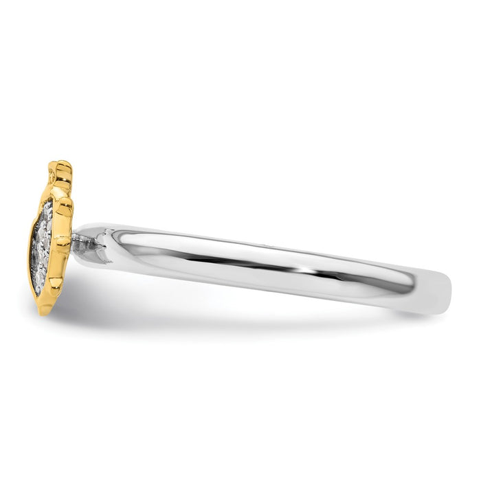 Shop Stylish Gold-Plated Ladybug Ring in Sterling Silver - Stackable Collection-3