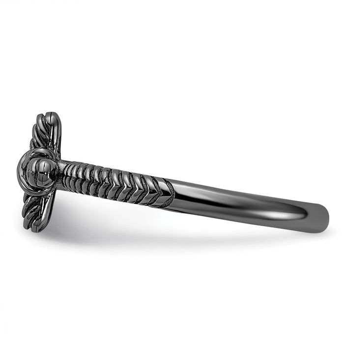 Buy Stylish Textured Black Rhodium Cross Ring in Sterling Silver - 14K Gold Finish, Affordable Price-3