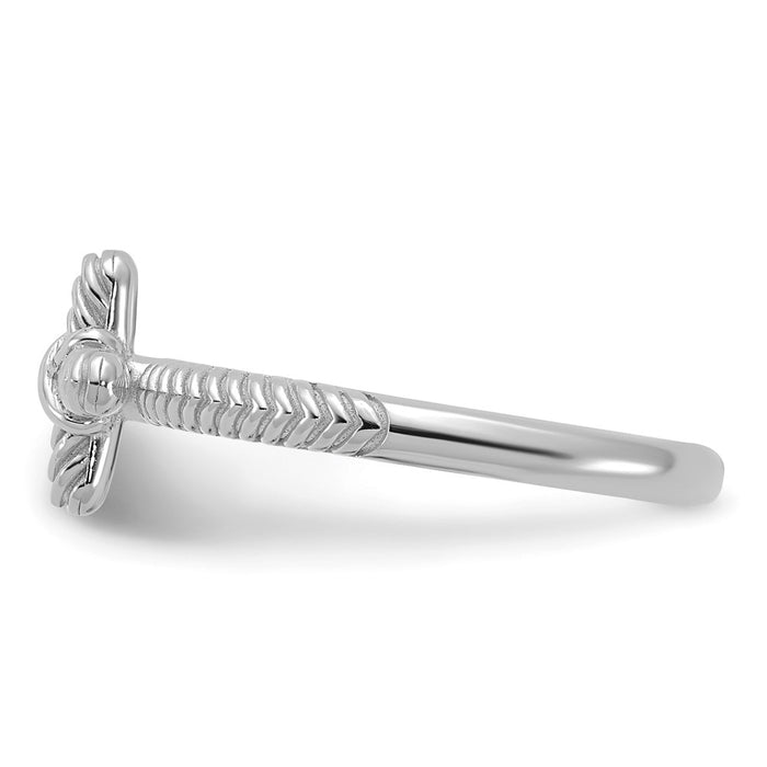 Shop Stylish Rhodium-Plated Cross Ring in Sterling Silver - Affordable Stackable Design-3