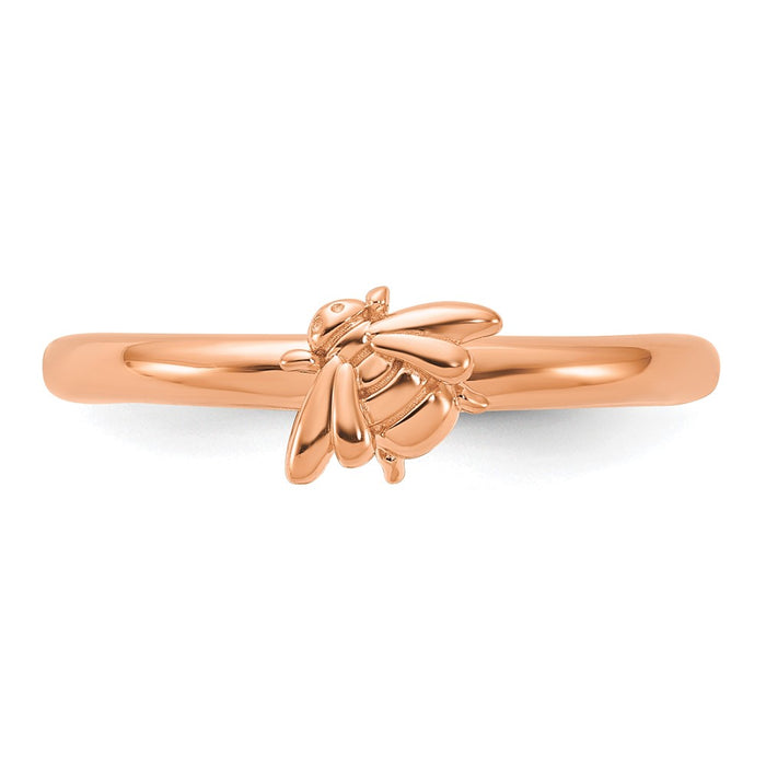 High-quality Rose Gold-Plated Bee Ring - Stylish Sterling Silver Stackable Expressions-4