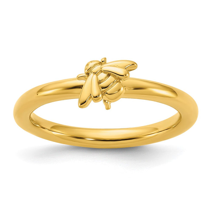 Buy Stylish Gold-Plated Bee Ring in Sterling Silver - Stackable Expressions-1
